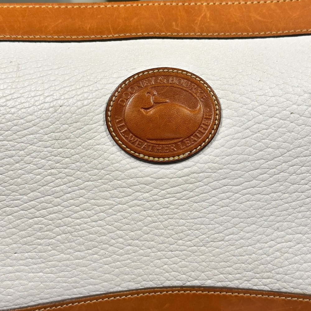 Dooney & Bourke Crossbody Bag Women Small White Tan Leather Vintage Excellent - Picture 2 of 15